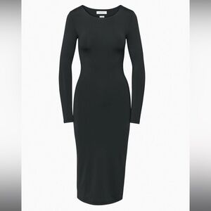 Aritzia Contour Crewneck Longsleeve Midi Dress